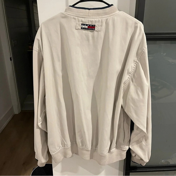 Y2K 2001 Tommy Hilfiger Golf Beige Pullover Windbreaker Jacket Size Large - Picture 3 of 6